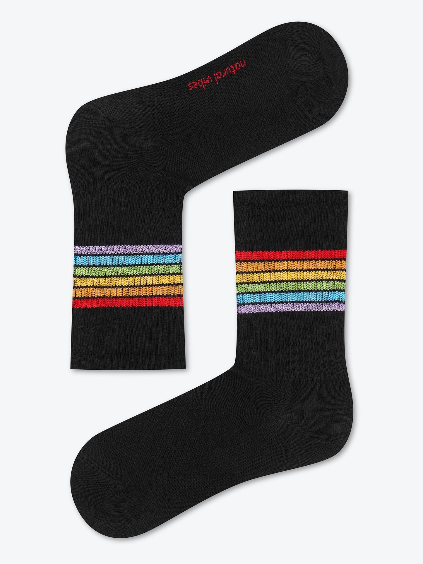 Stripes Socks Black - Biologische Crew-sokken met strepen