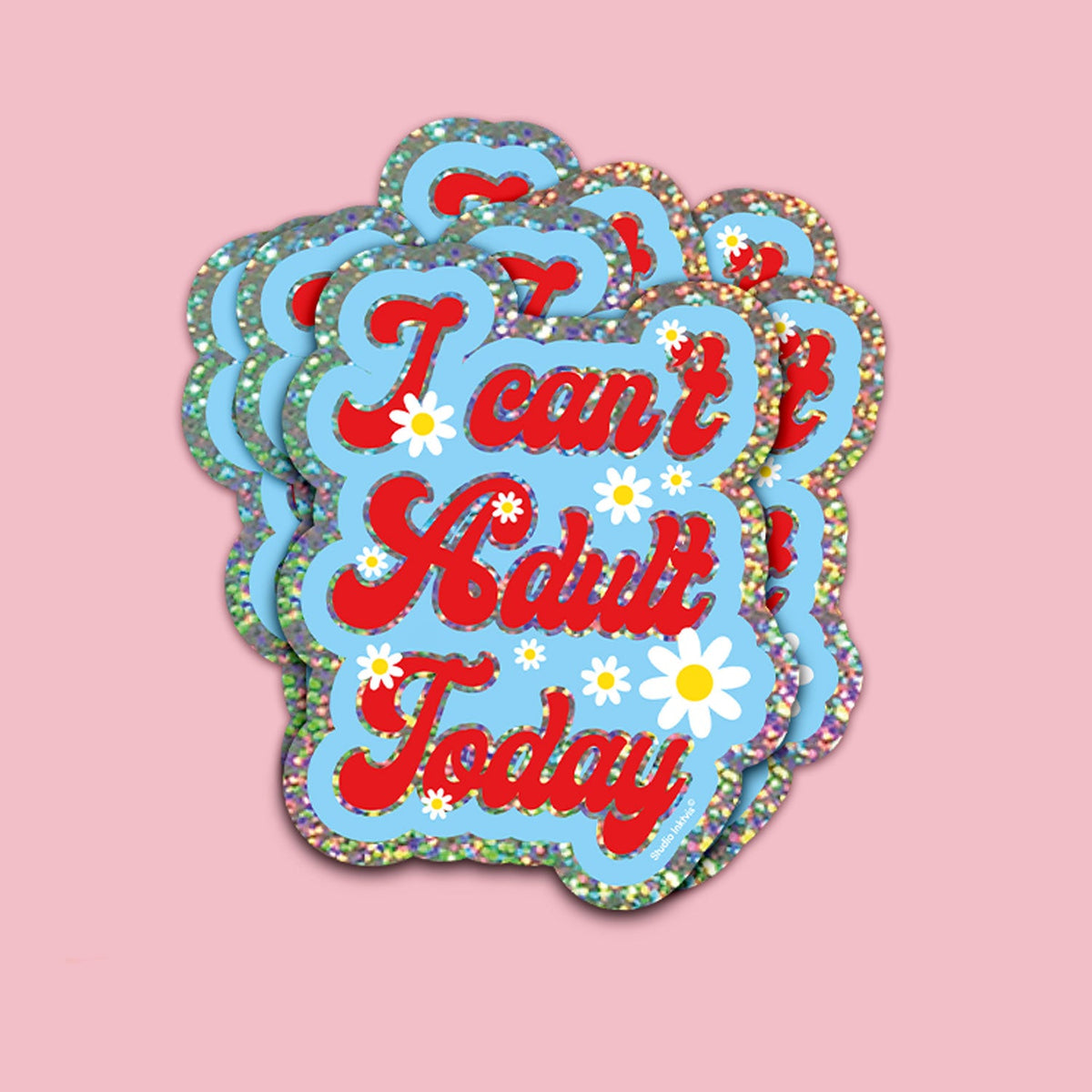 Glitter sticker I can't adult today van Studio Inktvis, foto 2