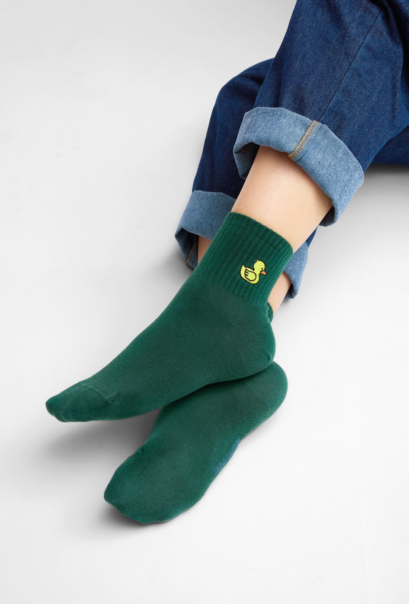 Rubber Duck Socks - Biologische sneakersokken met geborduurde badeend