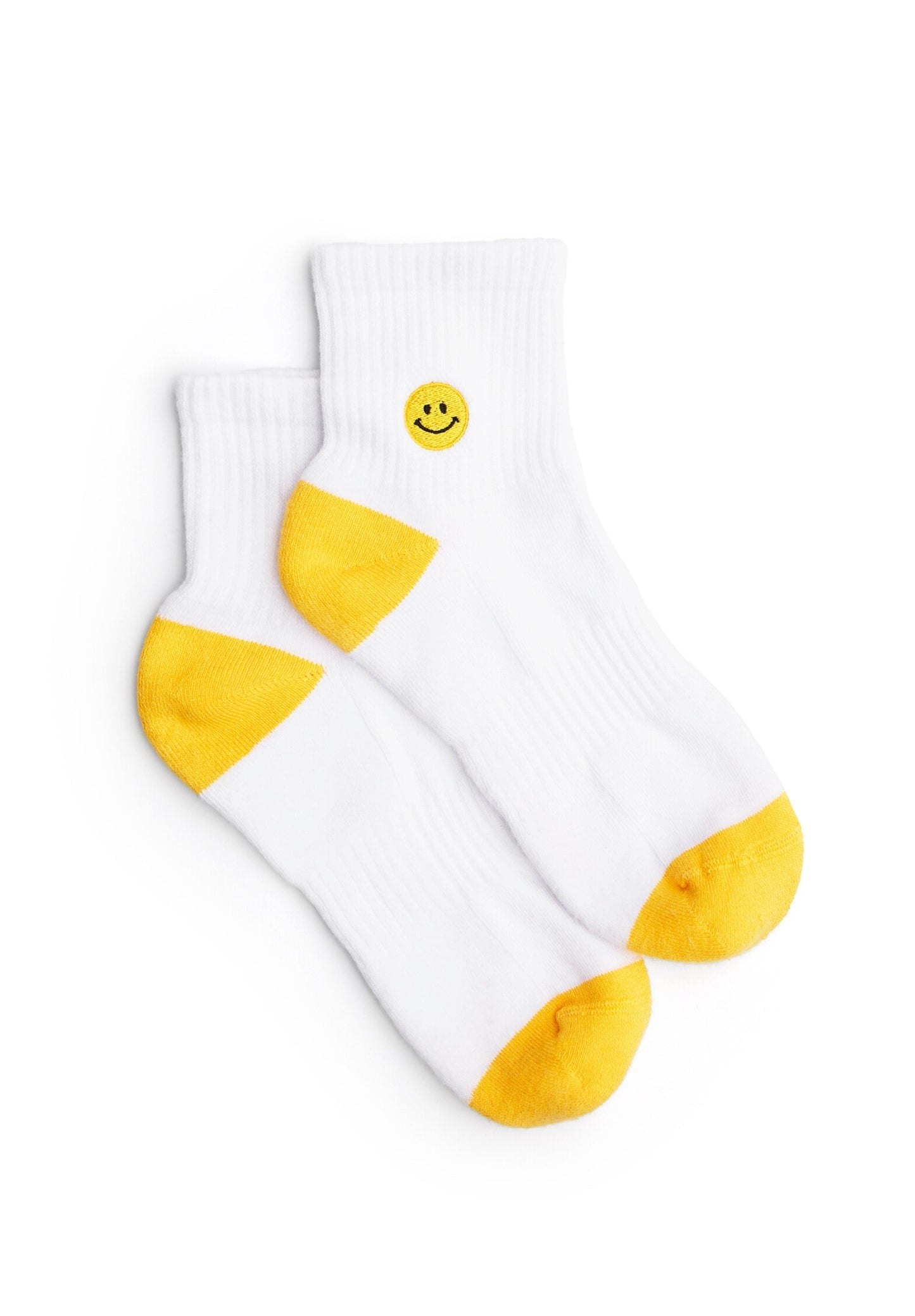 Smiley Socks - Biologische sneakersokken met geborduurde smiley