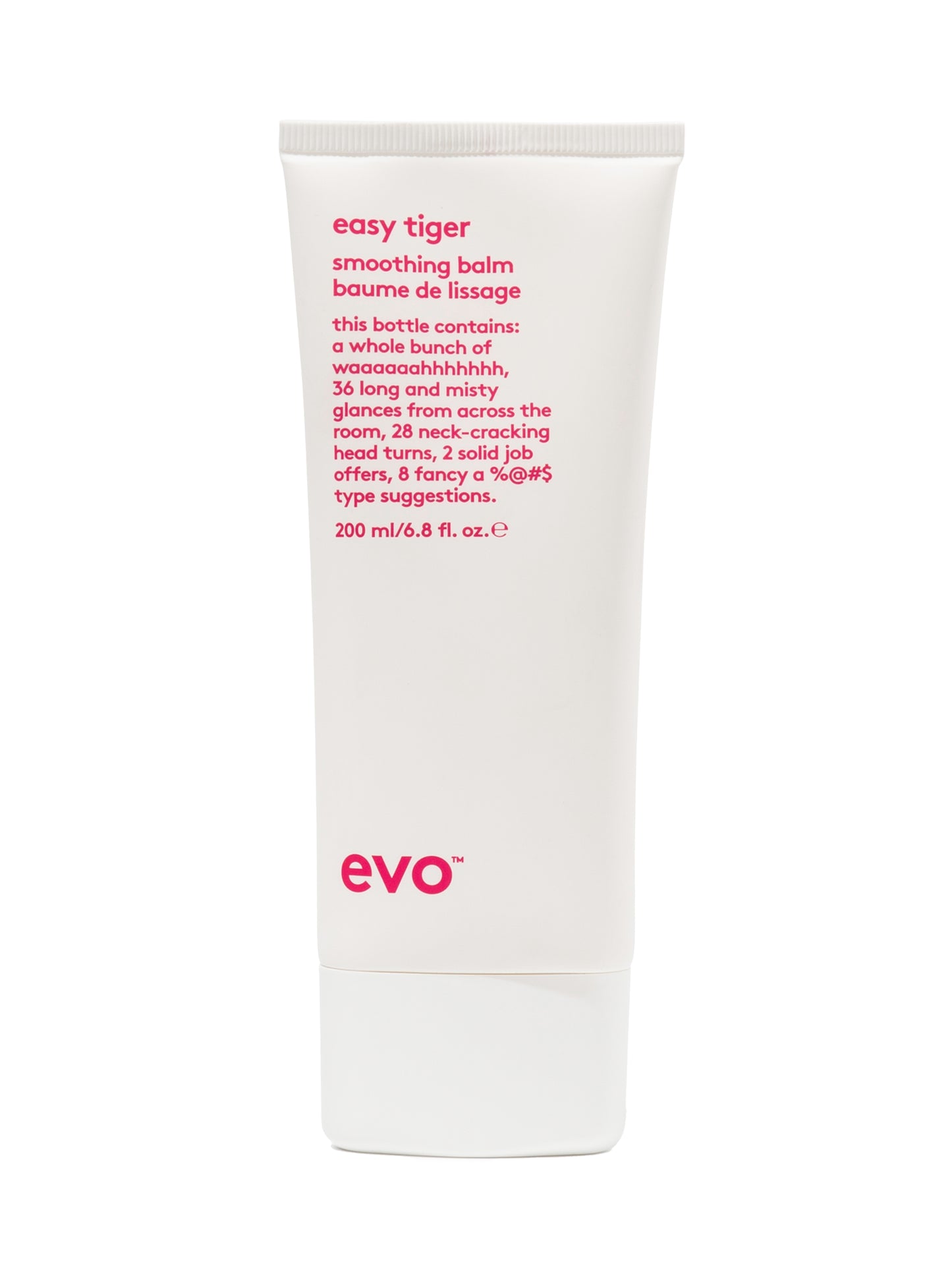 Evo easy tiger smooting balm is de perfecte basis voor een strakke, gepolijste en pluisvrije look die de hele dag standhoudt tegen luchtvochtigheid.