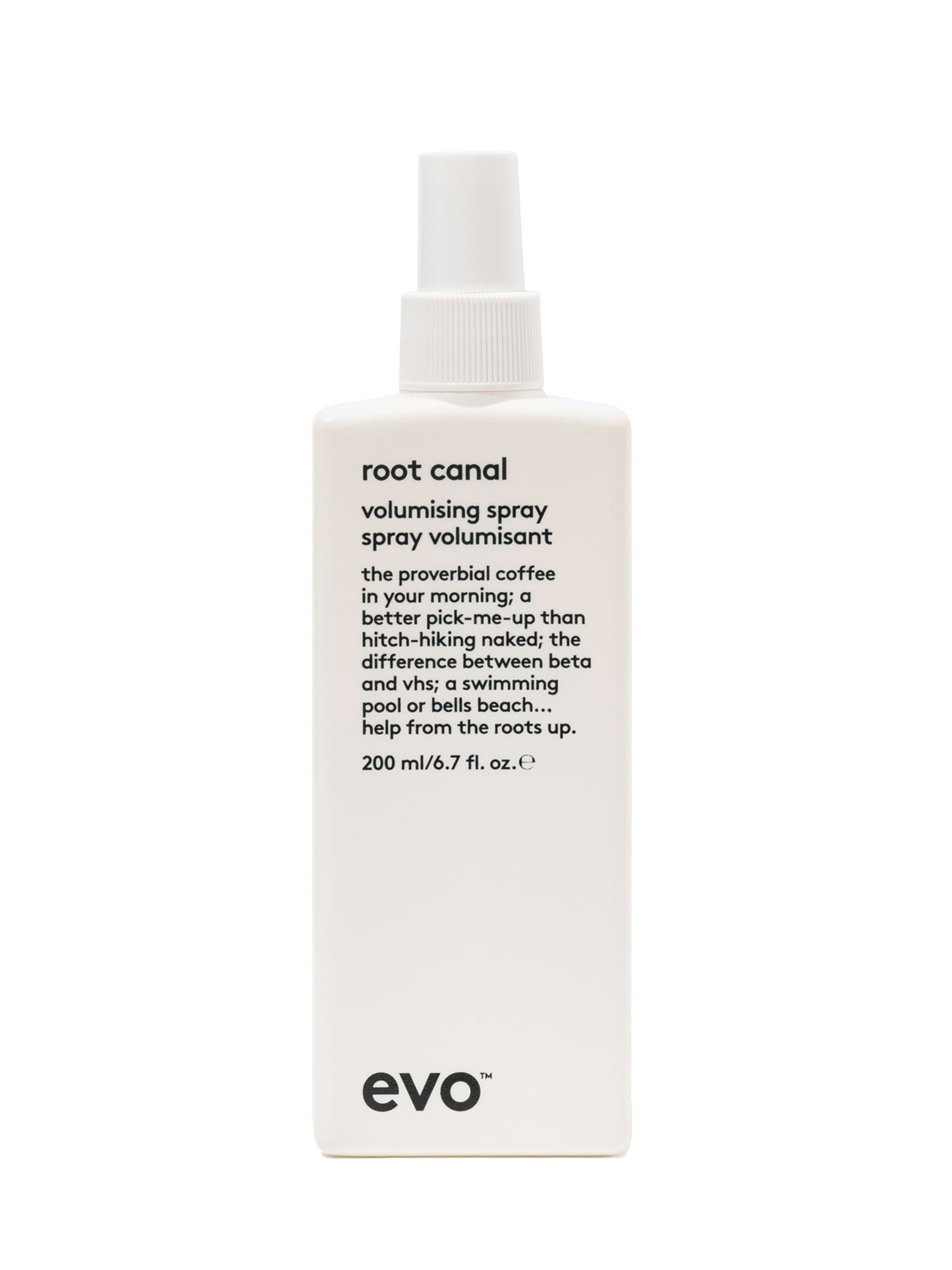 Evo root canal volumising spray lift het haar direct vanaf de hoofdhuid en bouwt indrukwekkende body, textuur en glans op.