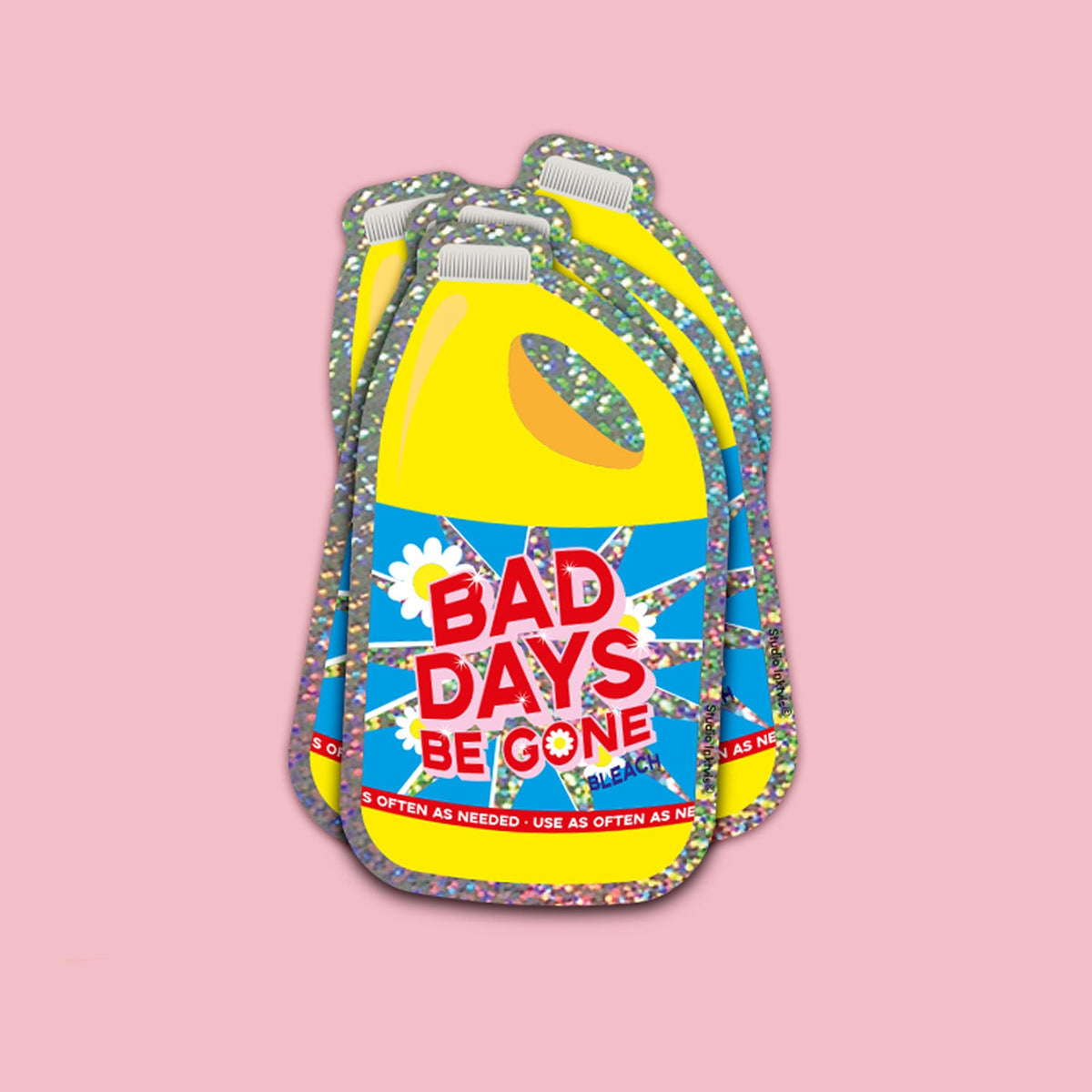 Glitter sticker Bad days be gone van Studio Inktvis, foto 2