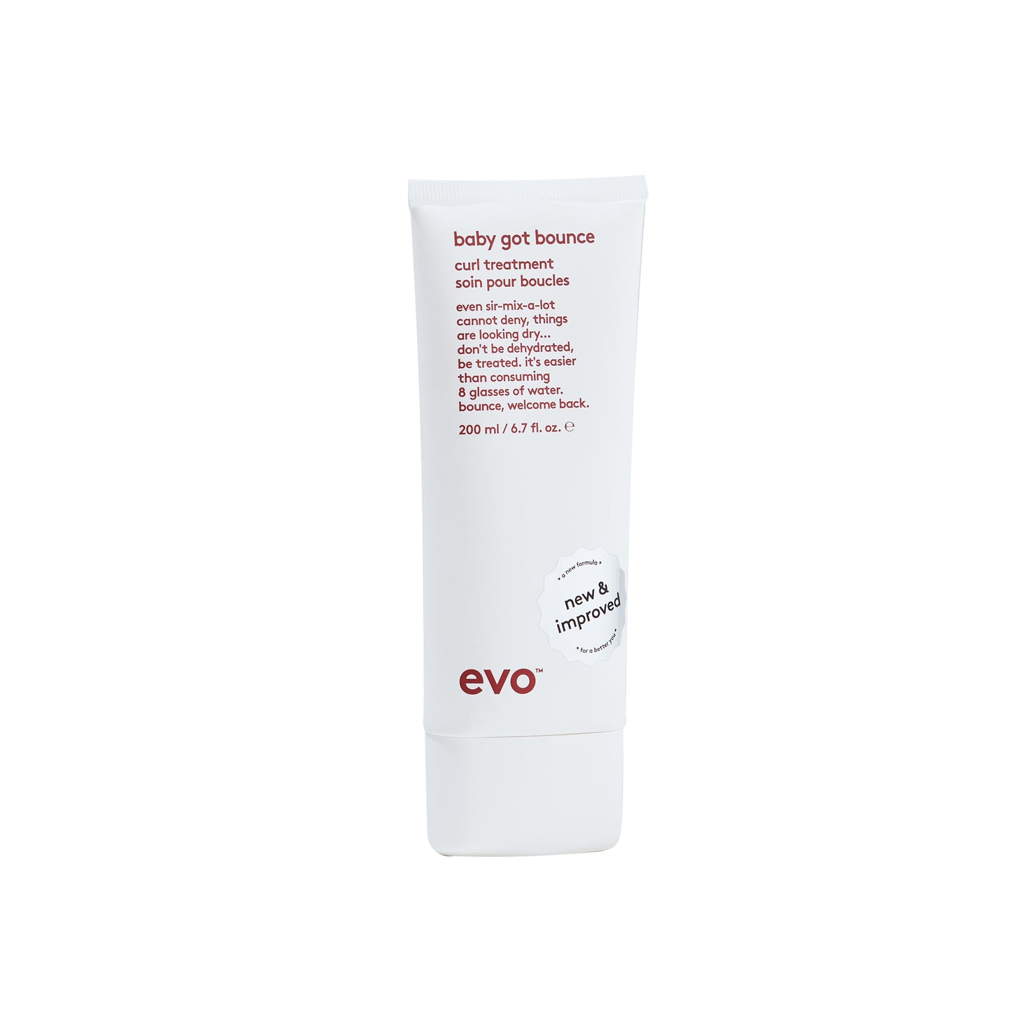 Evo baby got bounce curl treatment is een redder in nood voor droge, futloze of chemisch behandelde krullen die hun natuurlijke "bounce" en elasticiteit zijn verloren.