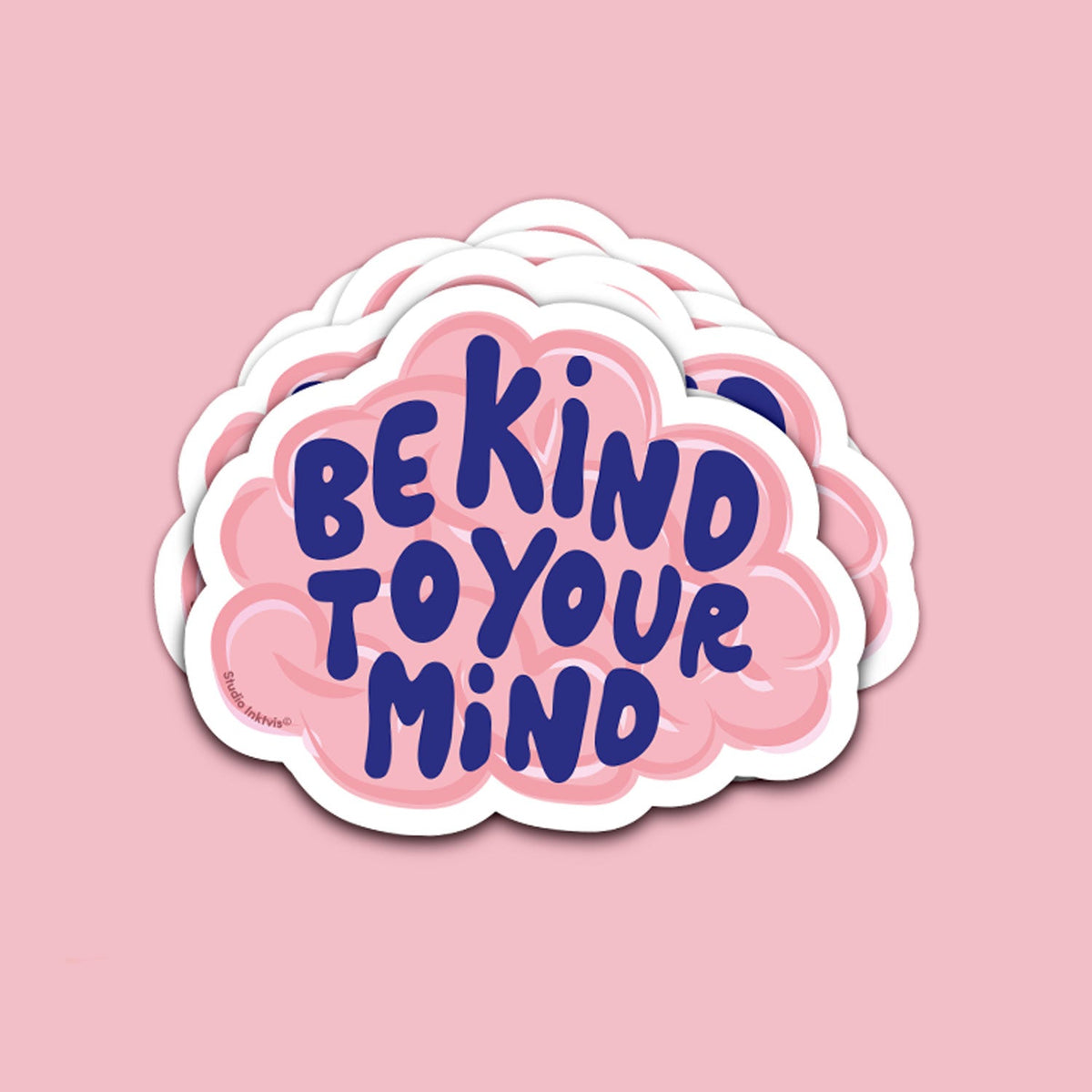 Vaatwasbestendige sticker Be kind to your mind van Studio Inktvis, foto 2