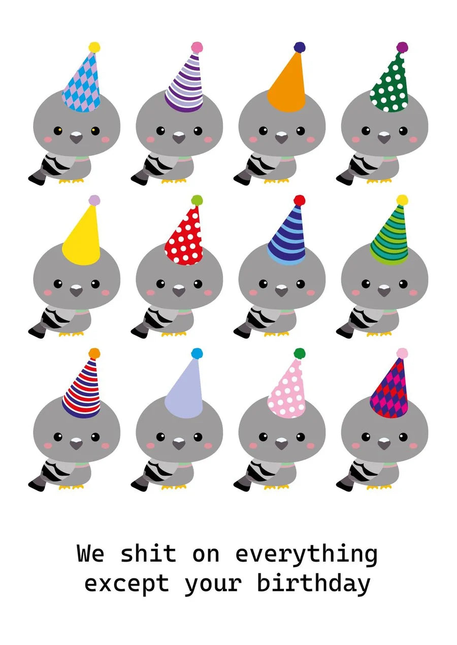Postkaart We shit on everything except your birthday