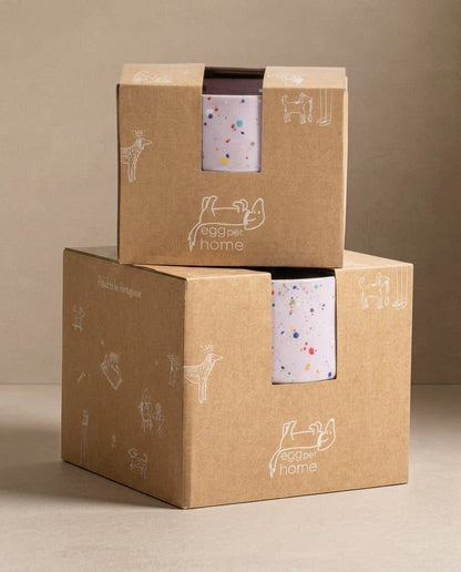 Egg back Home set van 2 hondenvoerbakjes 14cm Lila