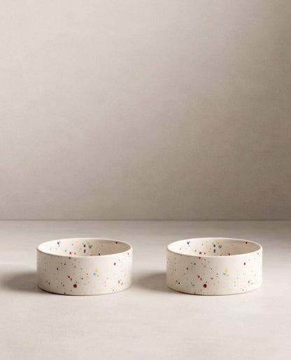 Set van 2 hondenvoerbakjes 16,5cm Egg Back Home Wit