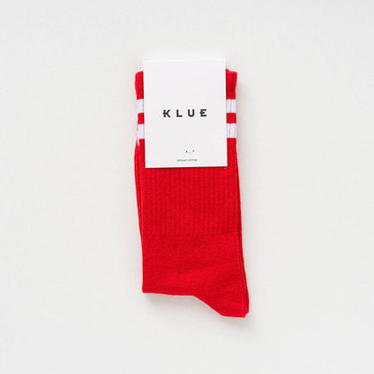 Retro sport sokken Klue rood-wit maken van elke stap een statement.
