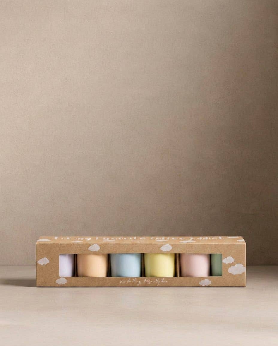 Cadeauset van 6 espressotasjes-eierdopjes Egg Back Home 