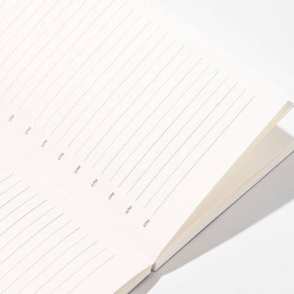 Binnenpagina van de dagplanner AM-PM van This Might Work met uurvakken