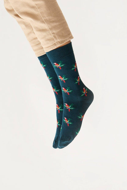 Tropical Parrots Socks - Biologische sokken met kleurrijke papegaaien