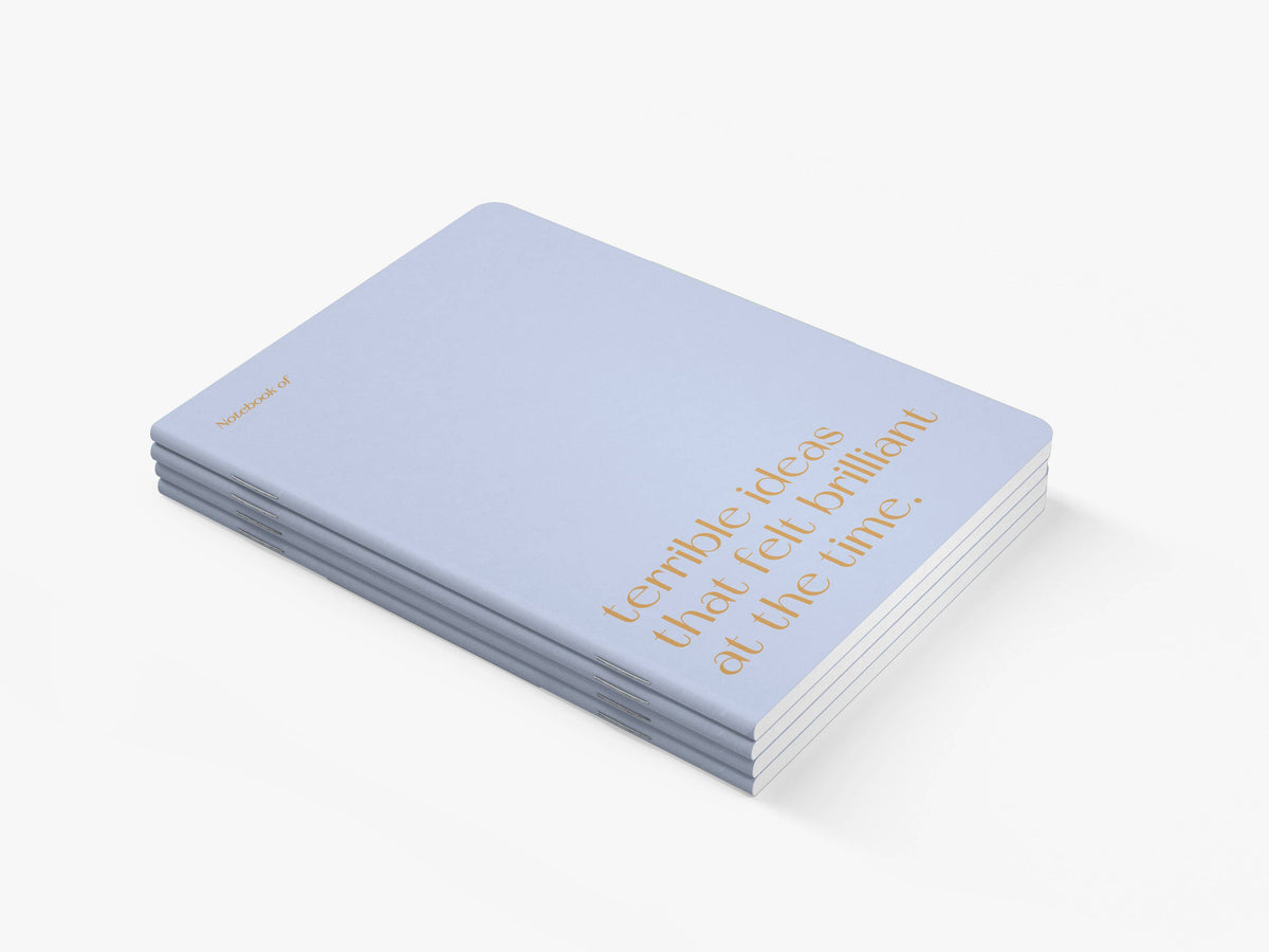 Stapel notitieboeken 'Terrible ideas that felt brilliant at the time' van typealive