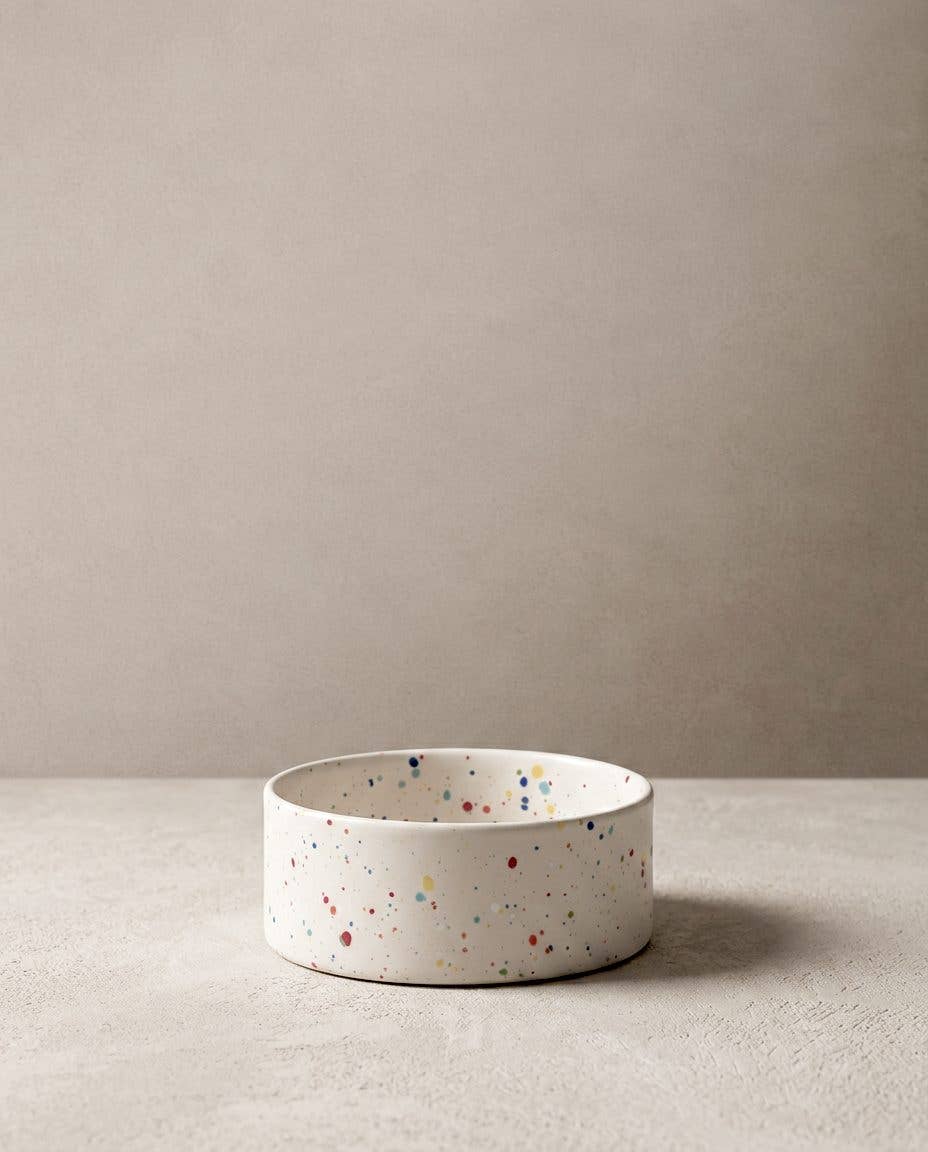 Set van 2 witte hondenvoerbakjes 14cm Egg Back Home