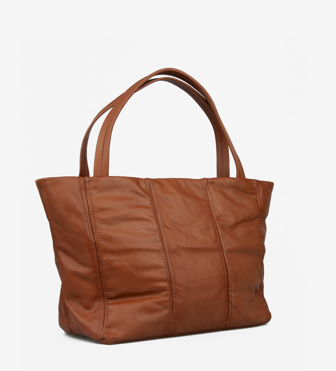 Cassie Shopper handtas van zacht rundleer in elegante kleur achteraanzicht