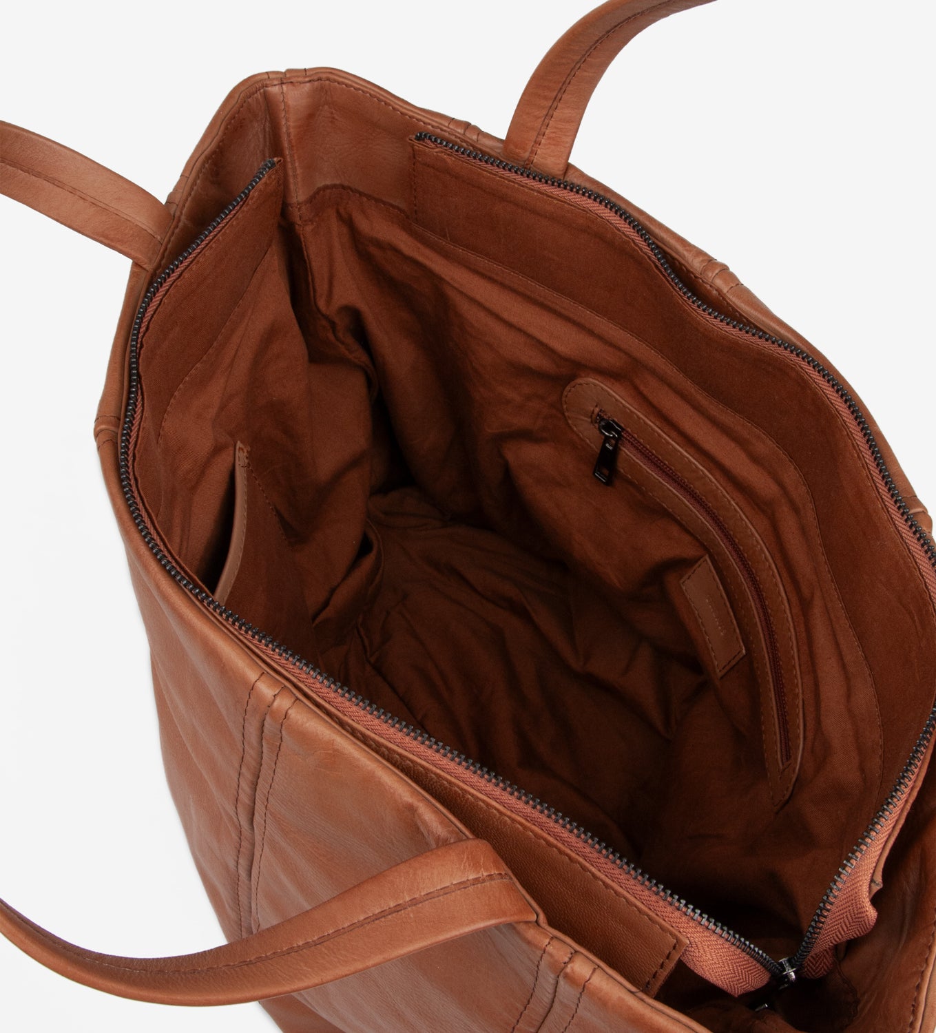Binnenkant Cassie Shopper met insteekvakken en ritsvak