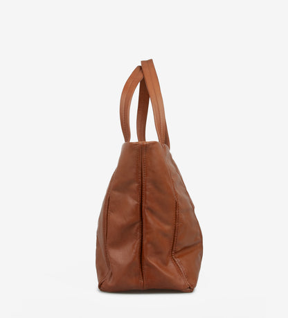 Cassie Shopper handtas van zacht rundleer in elegante kleur zijaanzicht