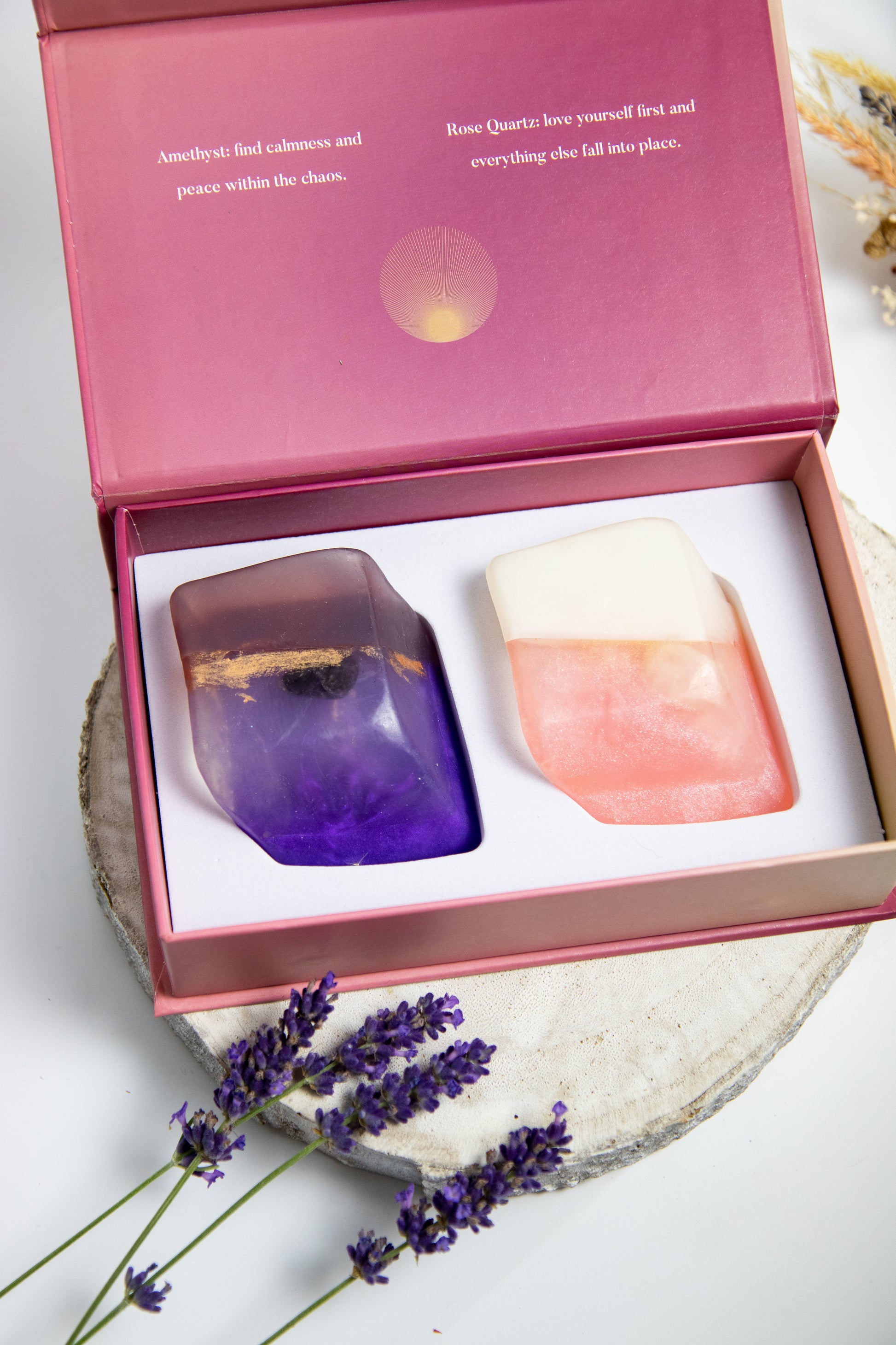 Kristalzeep ExcluJess Giftbox Amethist-Rozenkwarts