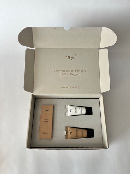 Giftset Tanning Routine Ray bevat Tanning Drops, Face Cream & Tanning Cream