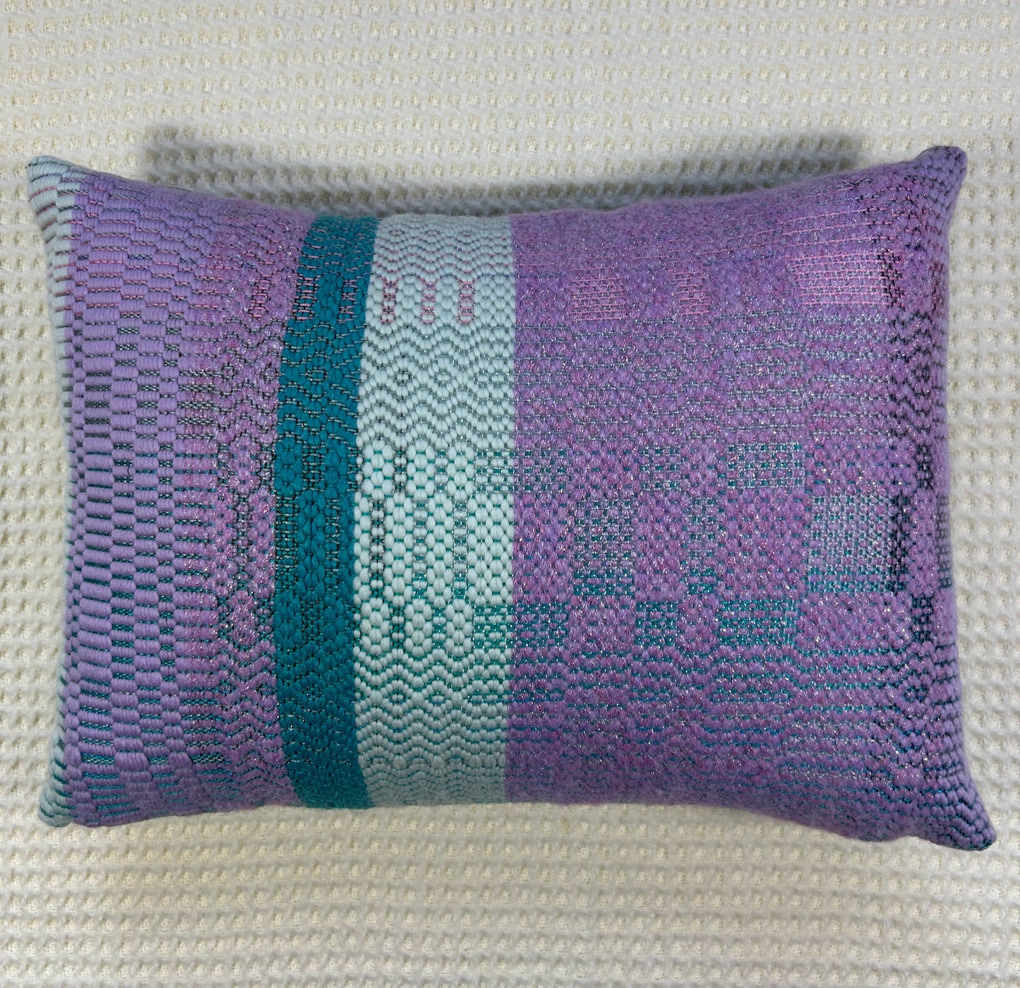 Hangeweven Kussen The Good Stuv Lila- Mint