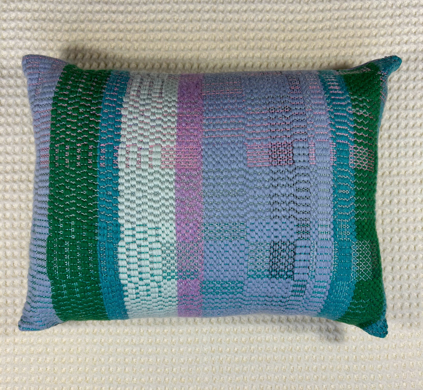 The Good Stuv Handgeweven Kussen Lila Groen Turkoois