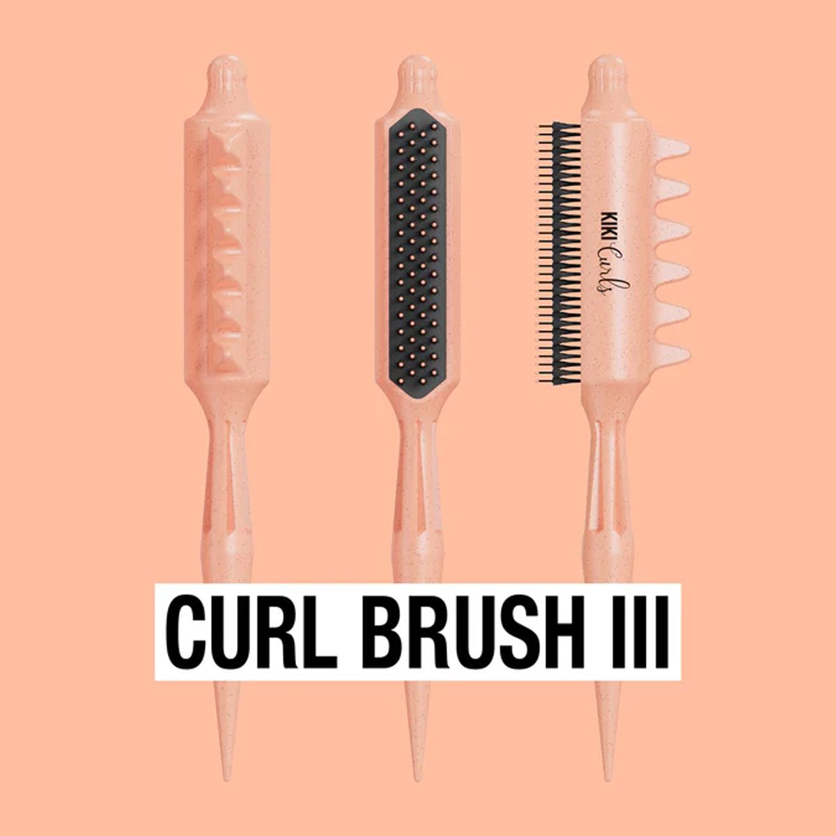 Kiki Curs Brush; de unieke structuur legt je krullen moeiteloos in perfect gedefinieerde bundels die dagenlang blijven zitten.