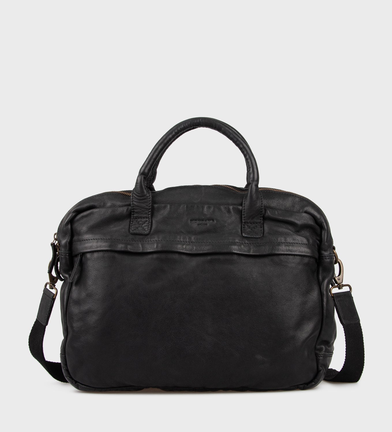  Zwarte laptoptas 15inch Montana in buffelleer