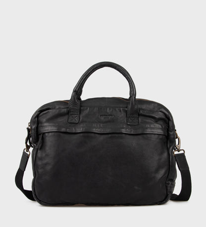  Zwarte laptoptas 15inch Montana in buffelleer