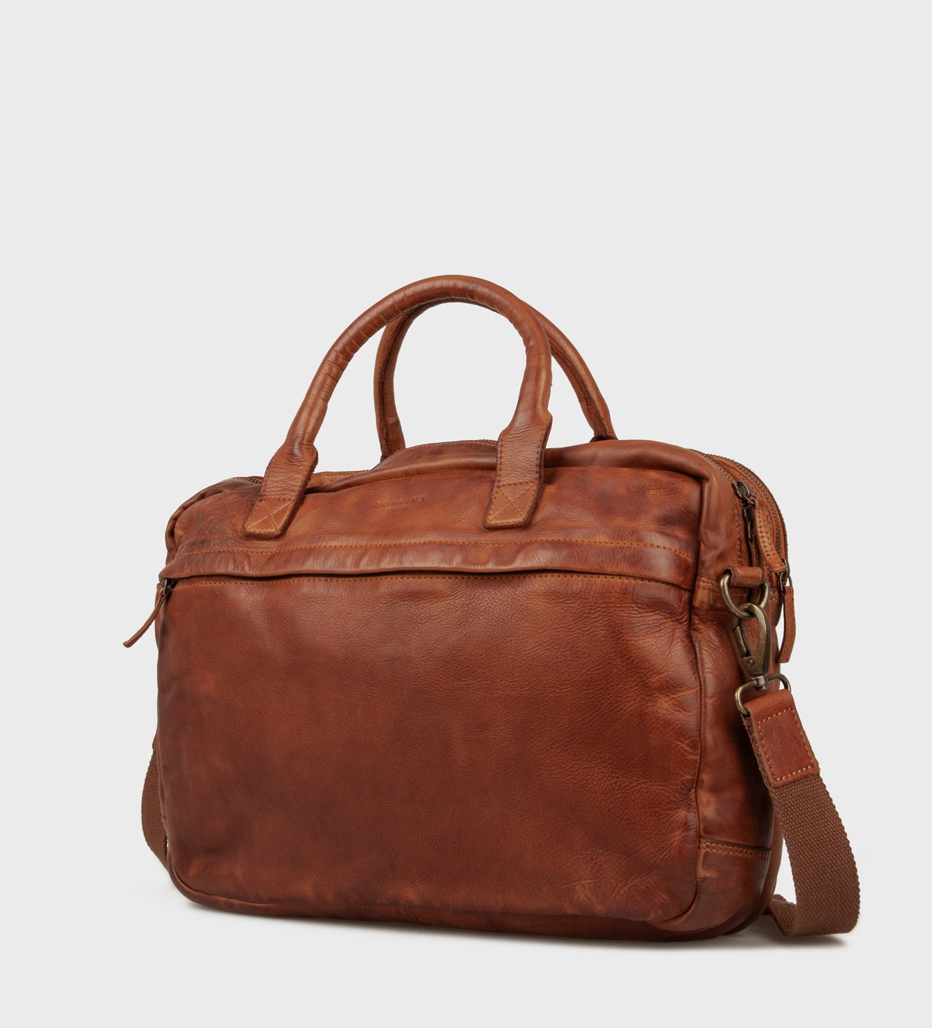 Stijlvolle laptoptas Montana cognackleur