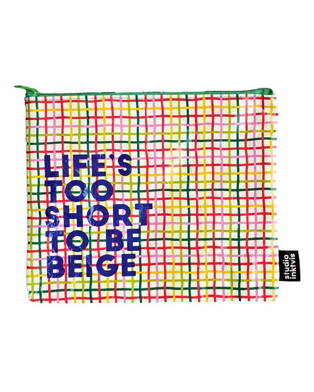 Make-up tas Studio Inktvis Life's too shrt to be beige