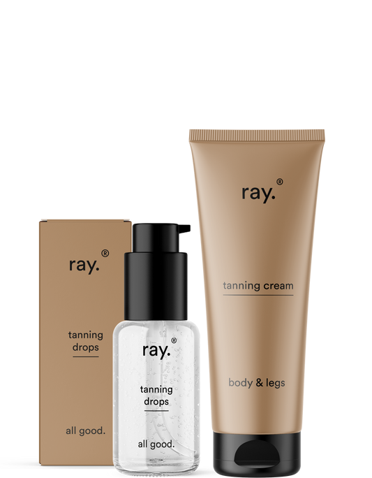 RAY Zelfbruinend Duo set - Tanning Drops 30ml en Zelfbruinende Crème 100ml voor gelaat en lichaam