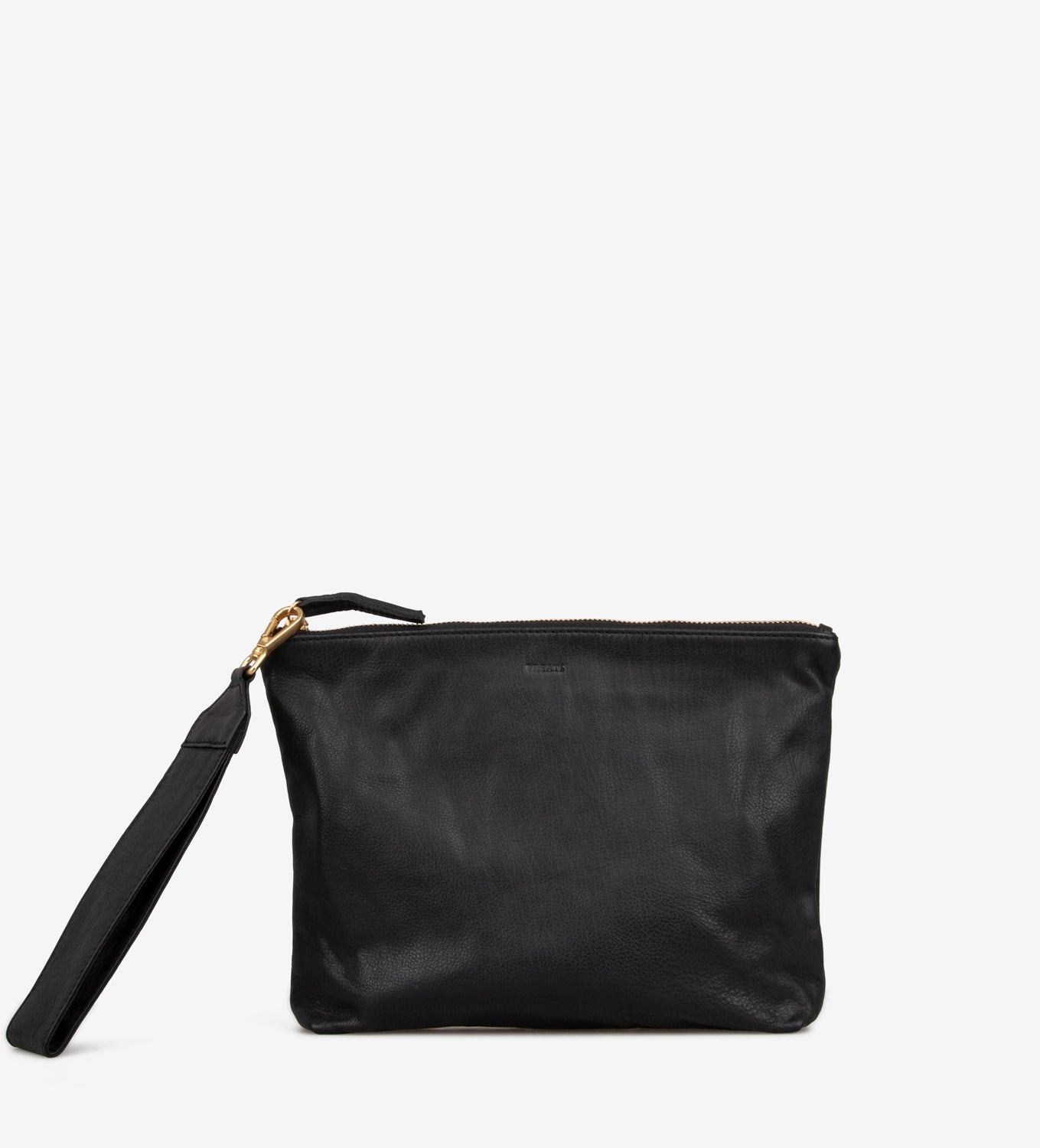 Svea Beauty clutch handtas zwart leer goudkleurige details