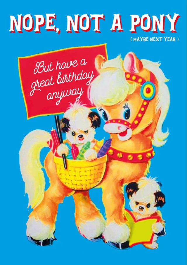 Postkaart Studio Inktvis Nope, not a pony