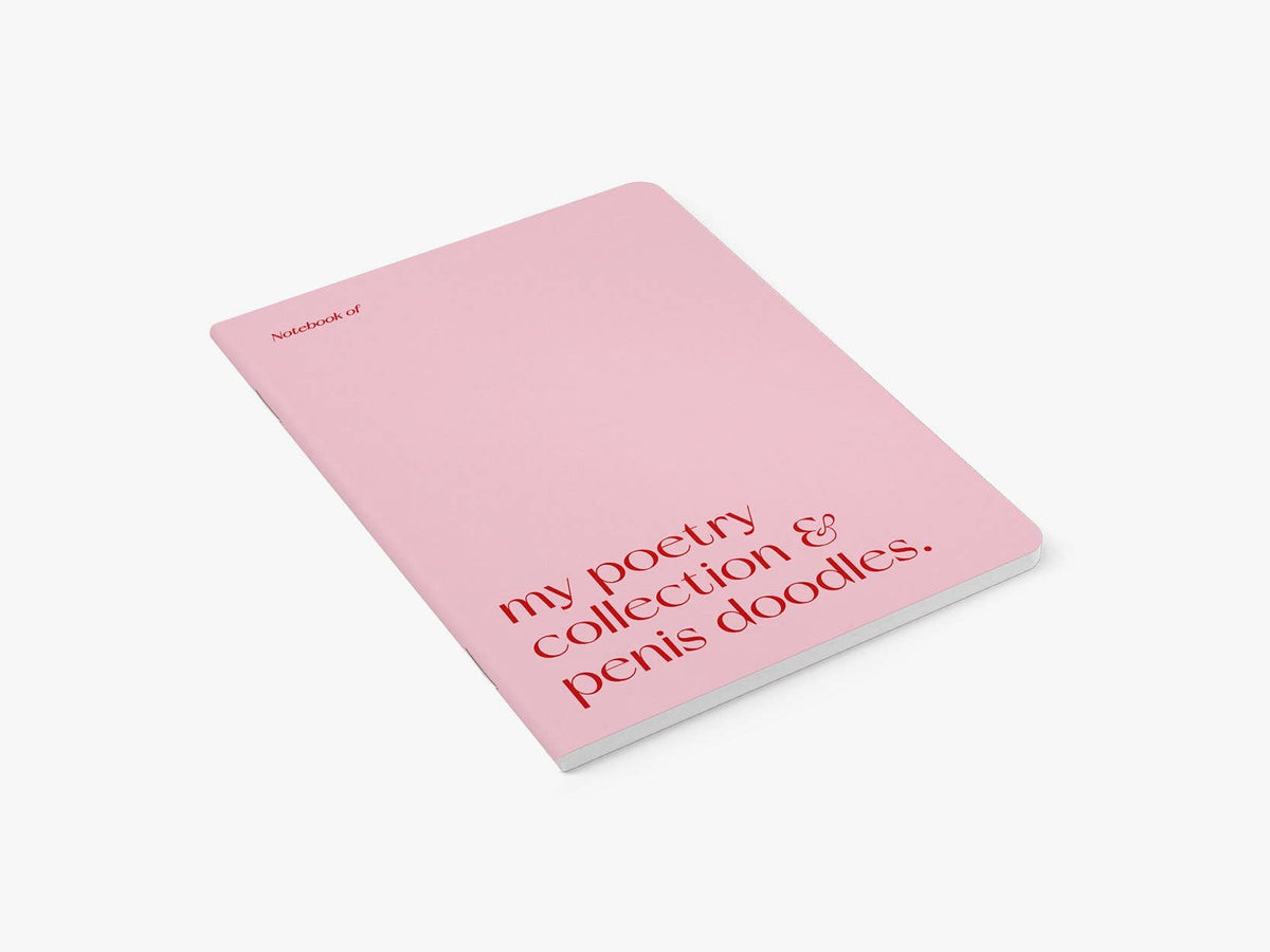 Notitieboek 'My poetry collection & penis doodles' van typealive, schuin bovenaanzicht