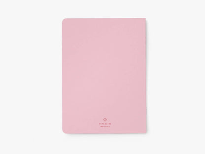Achterkant van het roze notitieboek 'My poetry collection & penis doodles' van typealive