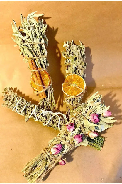 Sage Bundle Pack - Cinnamon, dried orange, and dried flowers
