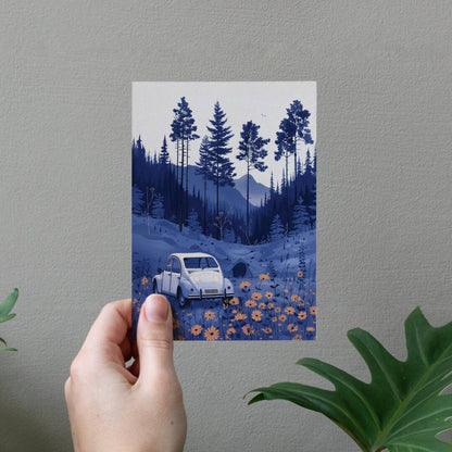 Wenskaart Camping Adventure van Botanopia in een hand