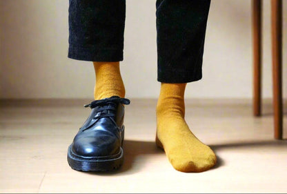 KLUE Merino sokken mosterd - perfecte pasvorm en comfort