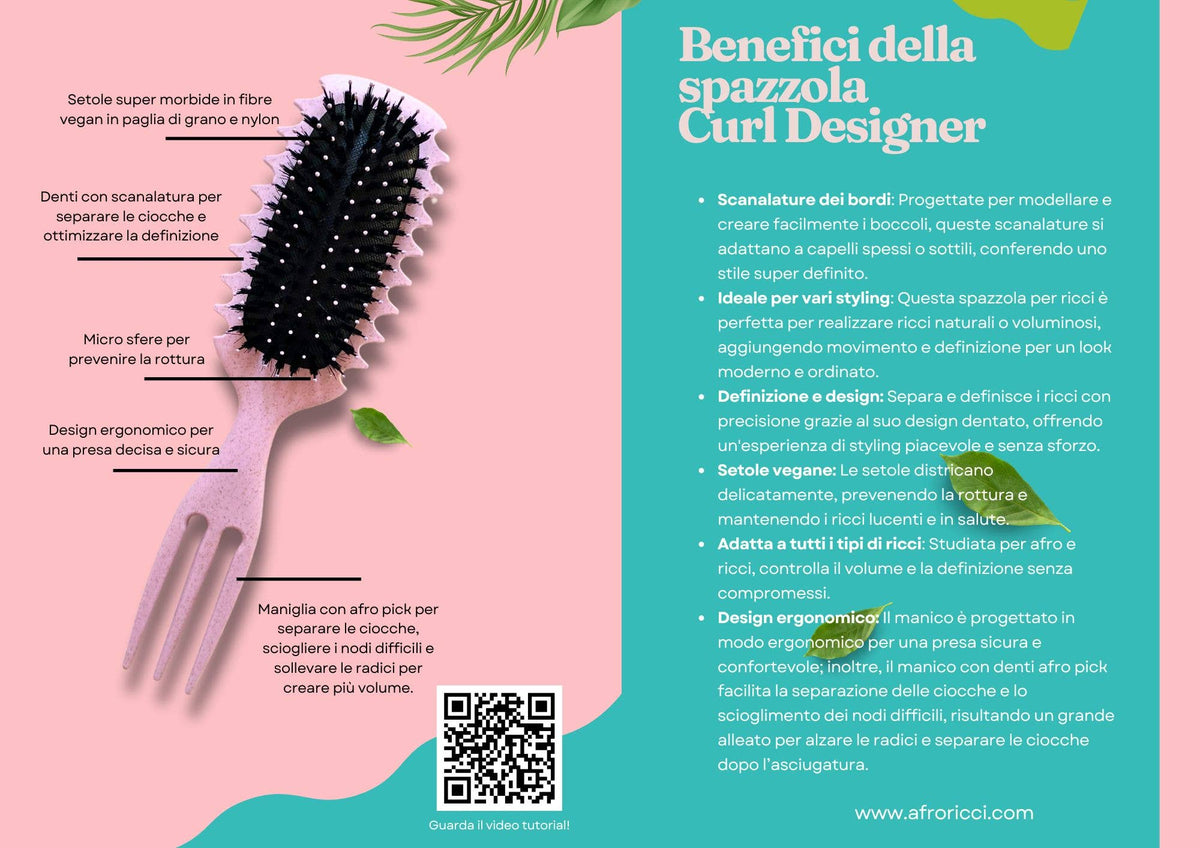 Curl Designer Brush Lila - Krulborstel voor Krullend & Afro Haar