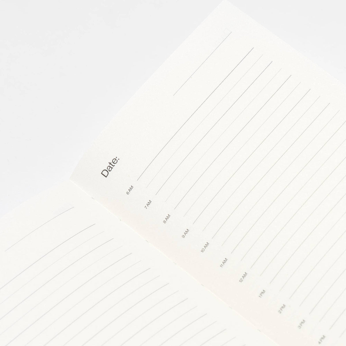 Detail van een ongedateerde dagpagina in de planner AM-PM van This Might Work