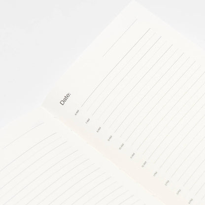 Detail van een ongedateerde dagpagina in de planner AM-PM van This Might Work