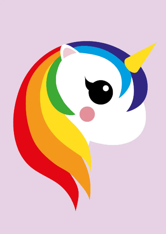 Rainbow Unicorn Postkaart Studio Inktvis