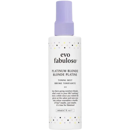 Evo fabuloso platinum blonde toning mist is de perfecte, snelle stylingstap na het wassen of tussen de wasbeurten door om die frisse, koele salon-look te behouden.