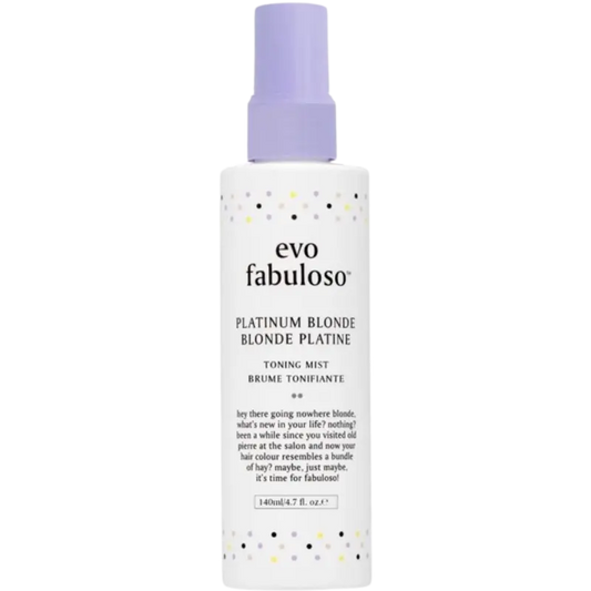 Evo fabuloso platinum blonde toning mist is de perfecte, snelle stylingstap na het wassen of tussen de wasbeurten door om die frisse, koele salon-look te behouden.