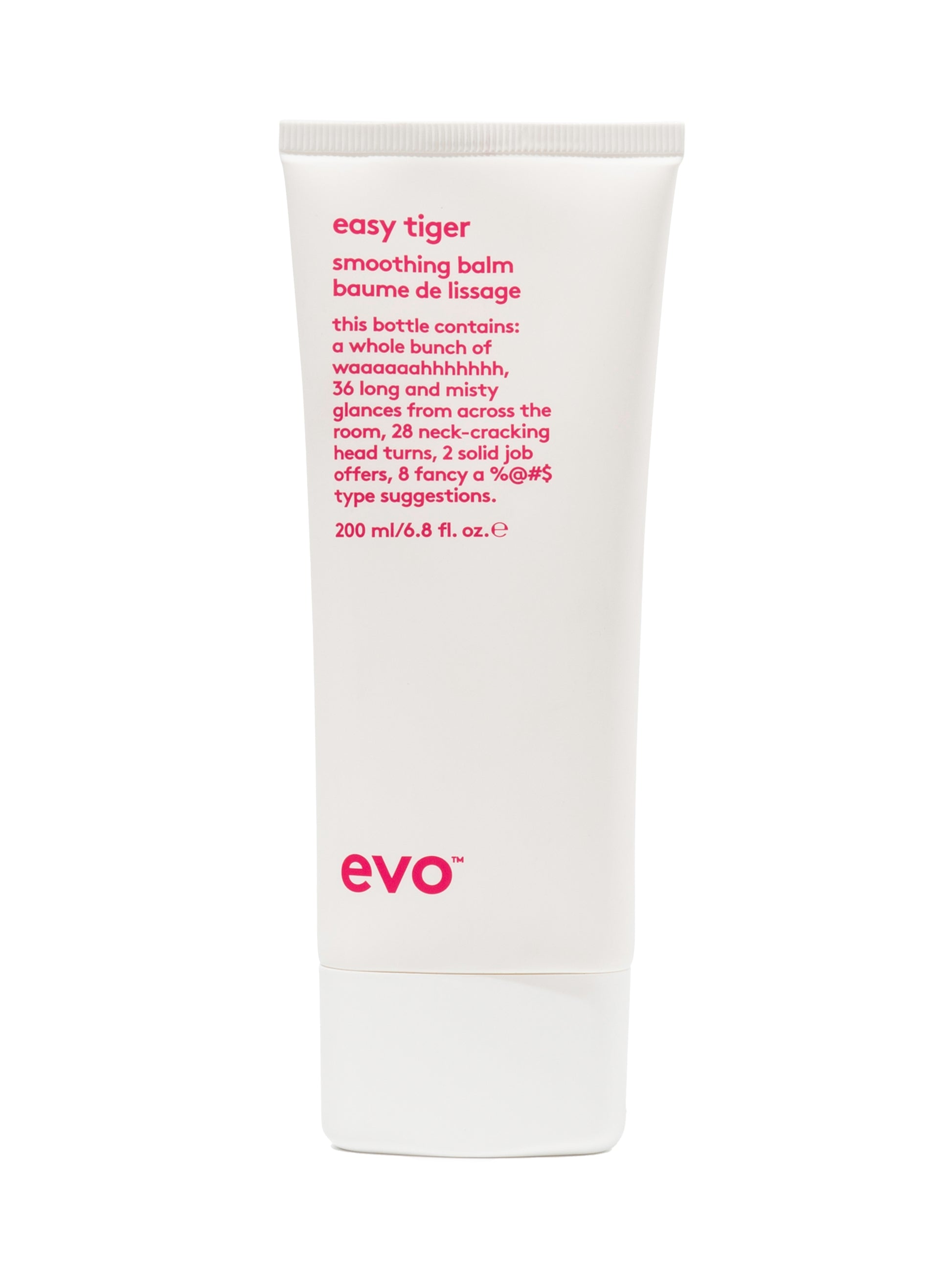 Evo easy tiger smooting balm is de perfecte basis voor een strakke, gepolijste en pluisvrije look die de hele dag standhoudt tegen luchtvochtigheid.