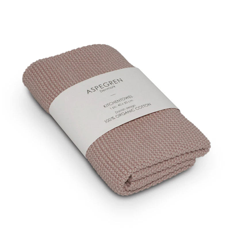 Keukenhanddoek in Solid Pale Mauve van Aspegren Denmark Rose Quartz set