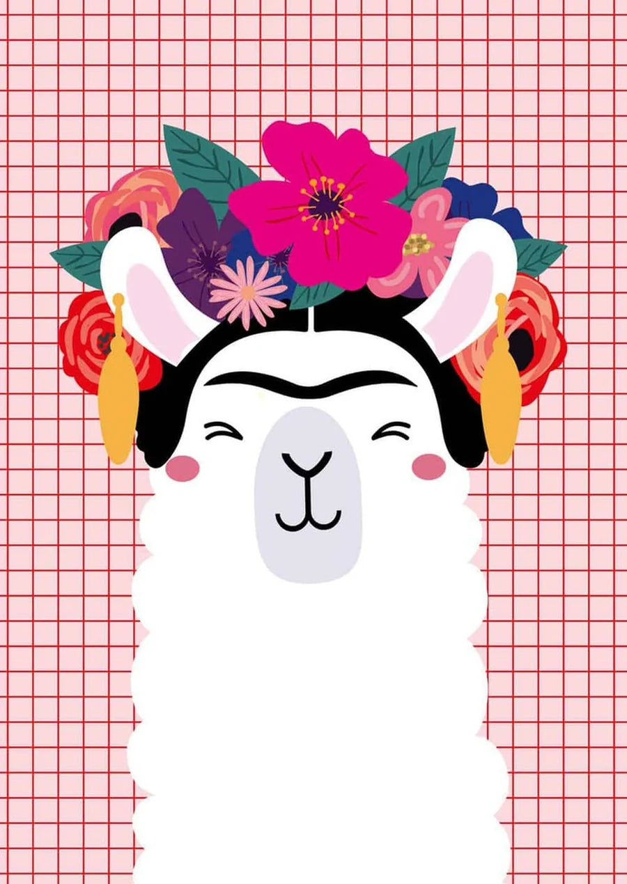 Postkaart Frida kahlo llama Studio Inktvis