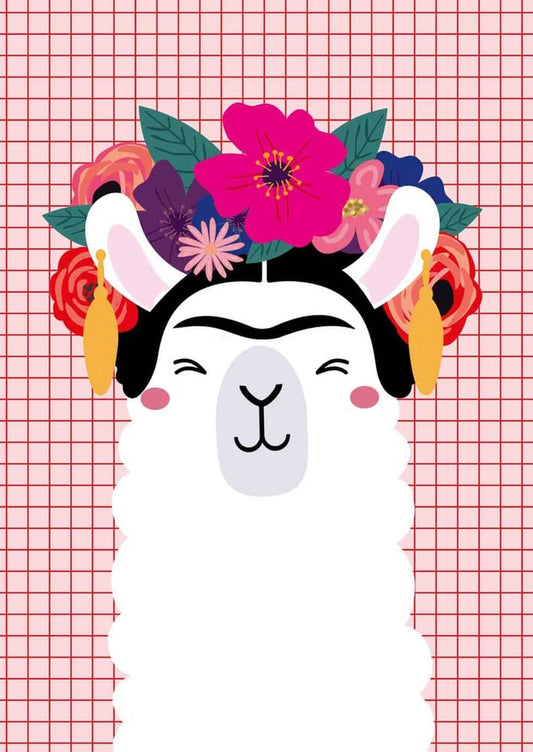 Postkaart Frida kahlo llama Studio Inktvis