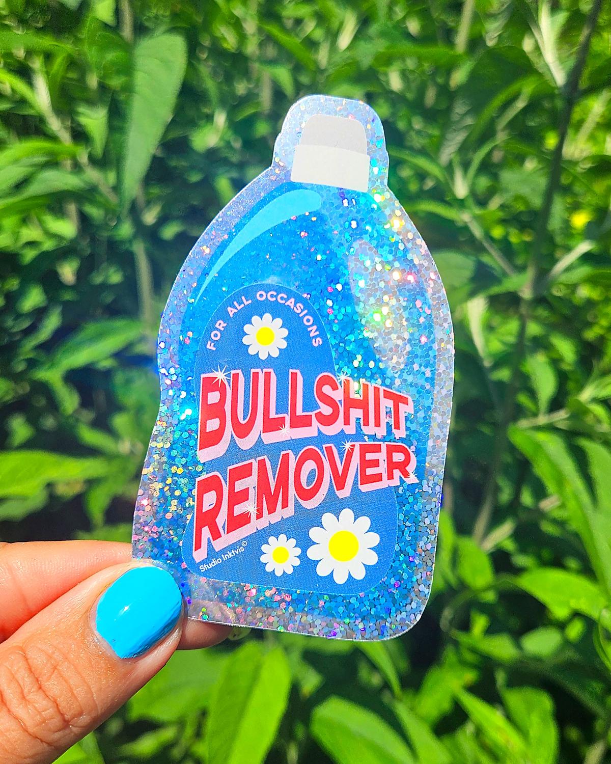 Glitter sticker Bullshit remover van Studio Inktvis, foto 2