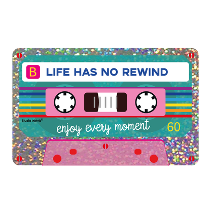 Glitter sticker Life has no rewind van Studio Inktvis, foto 3